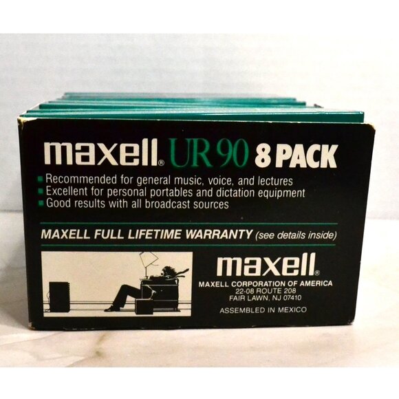 Maxell Audio Recording Cassettes 8 Pack New UR90 45 Min Per Side Voice Music - Picture 4 of 5